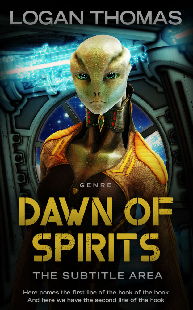 Front view of Husk #6213 - Premade Science Fiction Book Cover