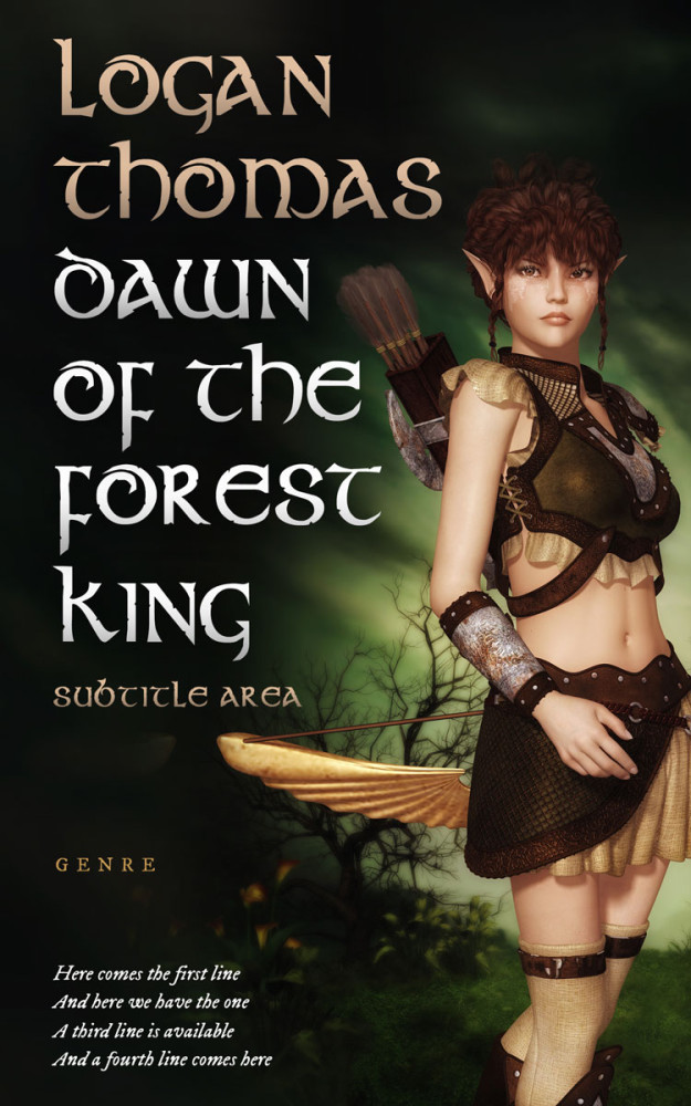 Front view of Indian Khaki #6259 - Premade Fantasy Book Cover