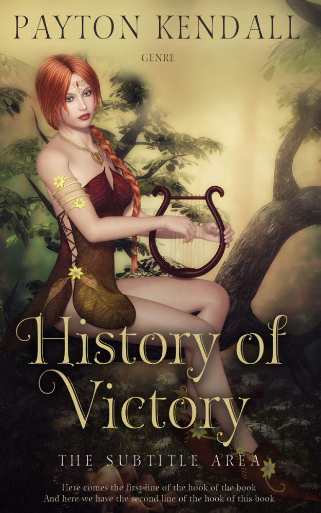 Front view of Tan #7166 - Premade Fantasy Book Cover