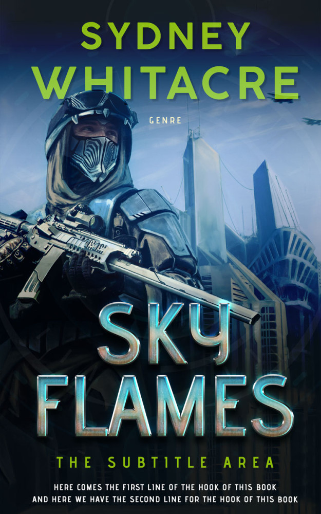 Front view of Ebony #8064 - Premade Apocalyptica Book Cover