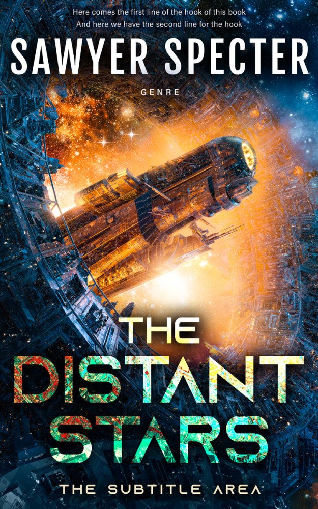 Front view of Harvest Gold #9140 - Premade Science Fiction Book Cover