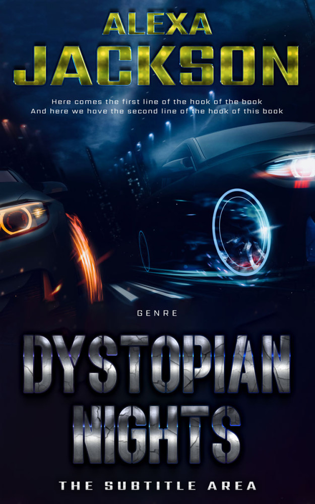 Front view of Ebony #9357 - Premade Action & Adventure Book Cover