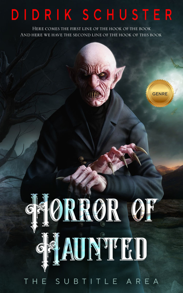 Front view of Shark #10939 - Premade Horror Book Cover