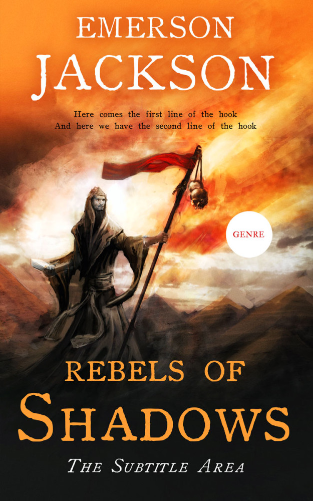 Front view of Red Damask #11590 - Premade Fantasy Book Cover