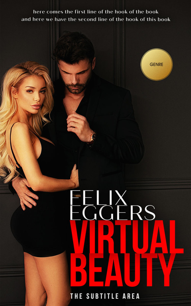 Front view of Red Damask #11928 - Premade Erotica Book Cover