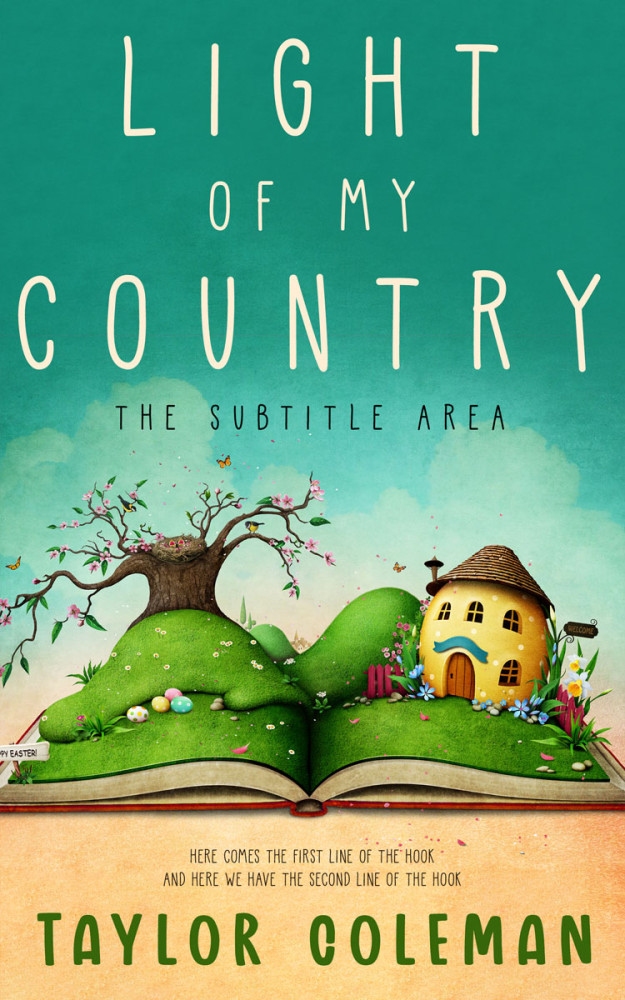 Front view of Sea Green #13625 - Premade Fantasy Book Cover