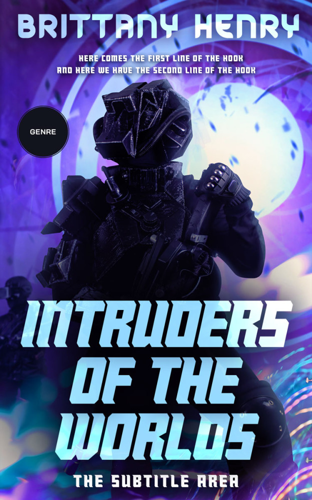 Front view of Periwinkle Gray #13830 - Premade Science Fiction Book Cover