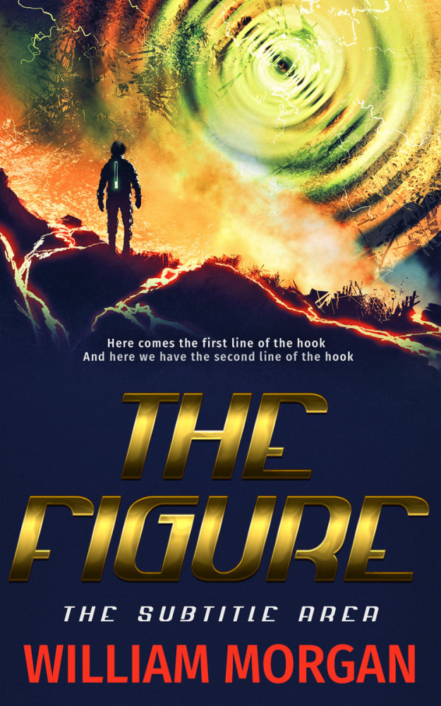 Front view of Steel Gray #13914 - Premade Science Fiction Book Cover