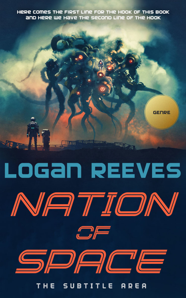 Front view of Antique Brass #14356 - Premade Science Fiction Book Cover