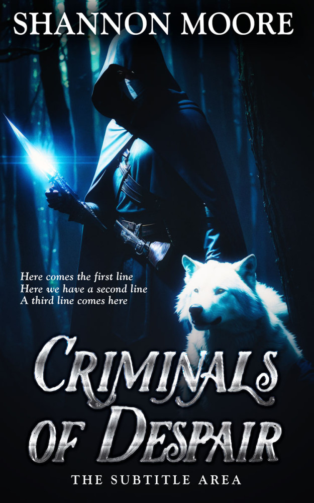 Front view of Ebony #14585 - Premade Fantasy Book Cover