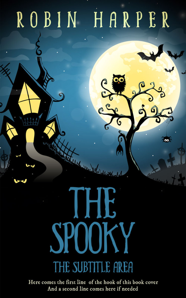 Front view of Double Colonial White #15695 - Premade Horror Book Cover