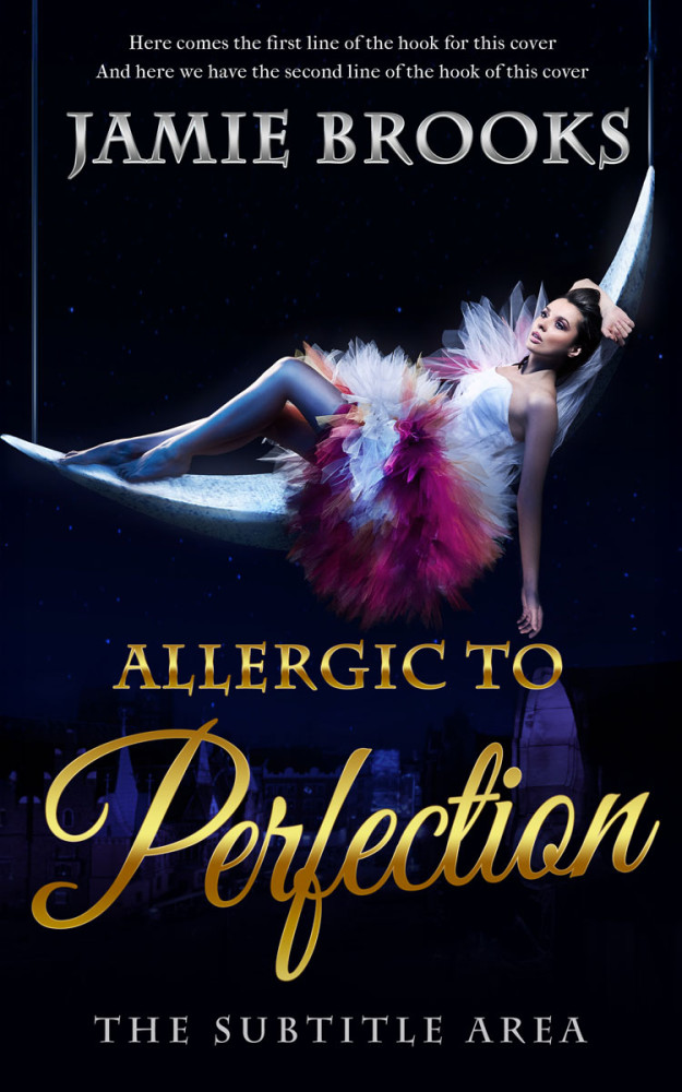 Front view of Ebony #17282 - Premade Fantasy Book Cover