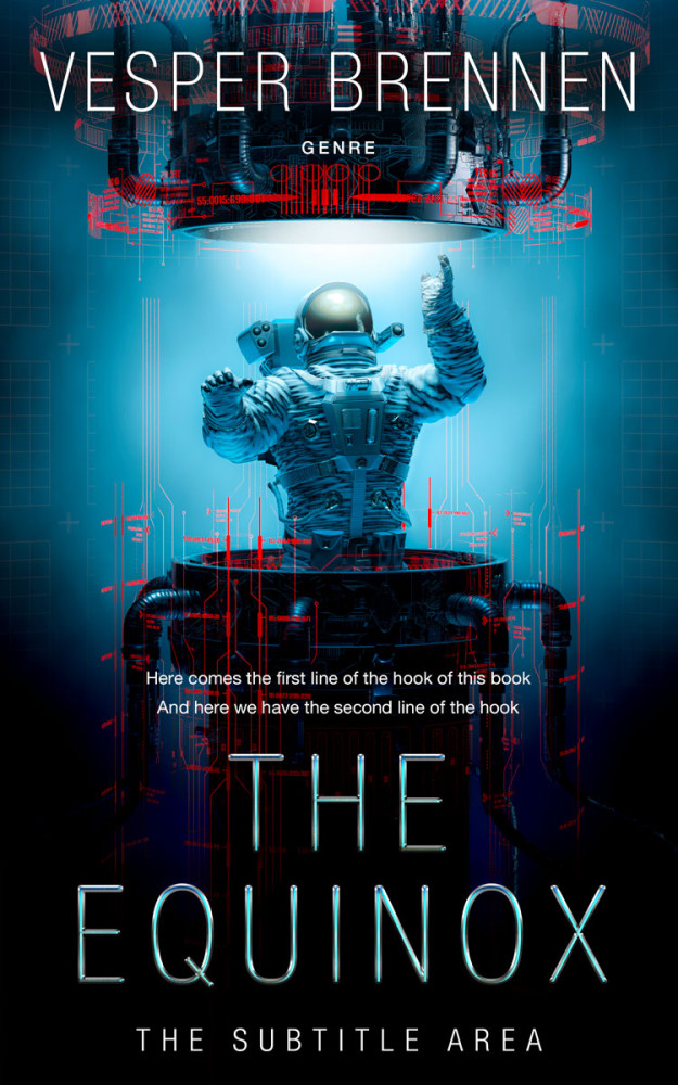 Front view of Ebony #20107 - Premade Science Fiction Book Cover