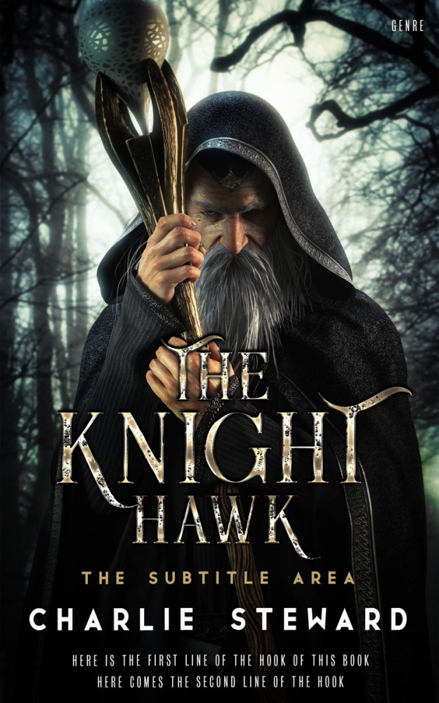 Front view of Foggy Gray #21143 - Premade Fantasy Book Cover