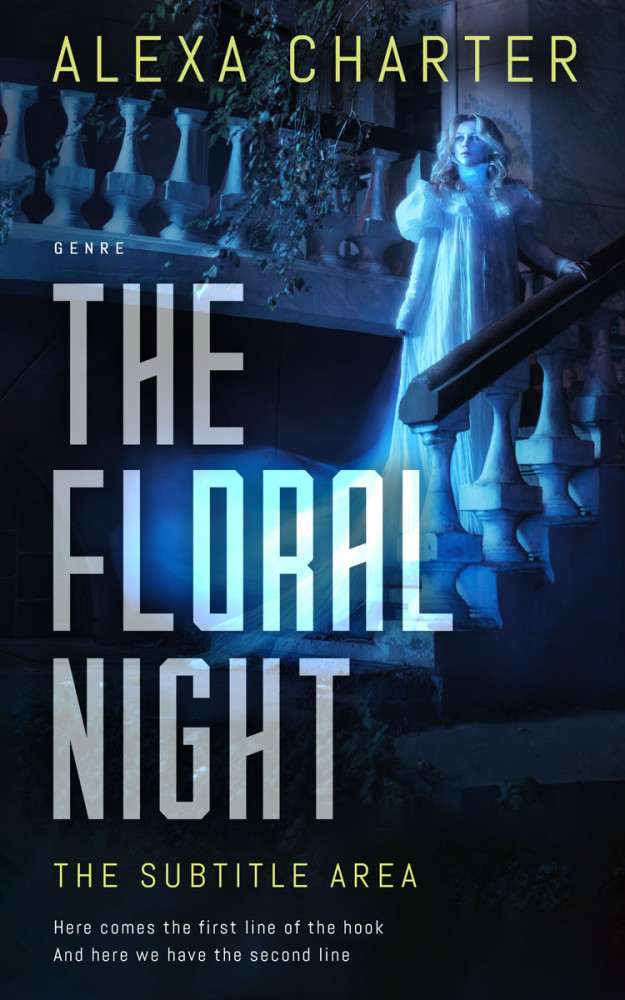 Front view of Black #21880 - Premade Fantasy Book Cover