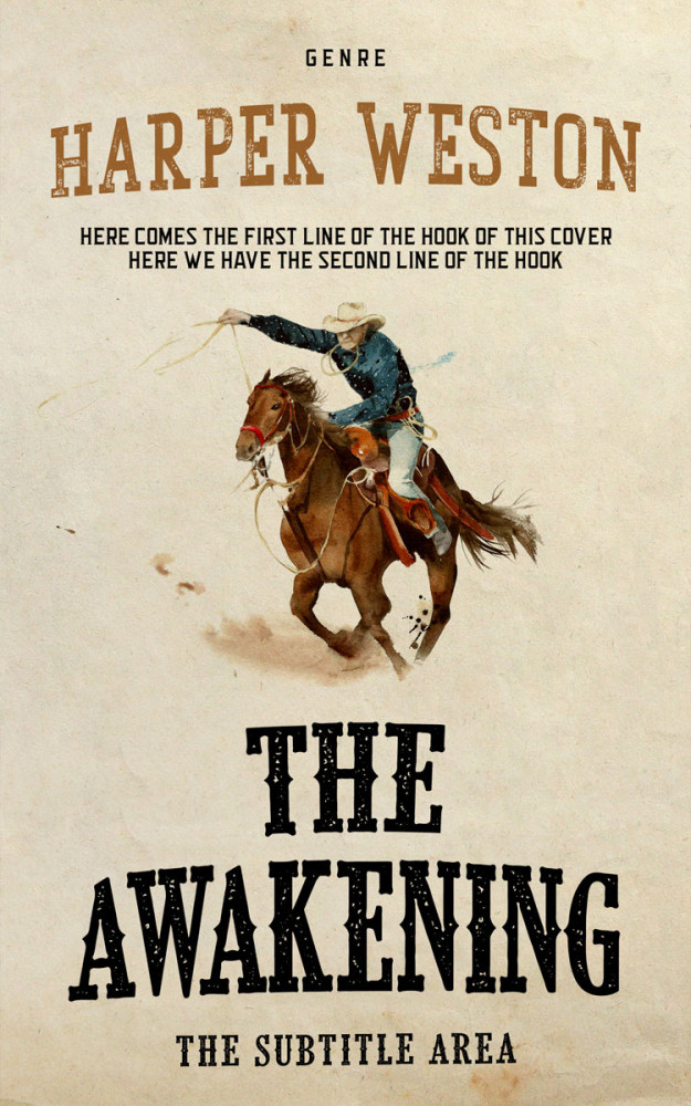 Front view of Bone #23279 - Premade Western Book Cover