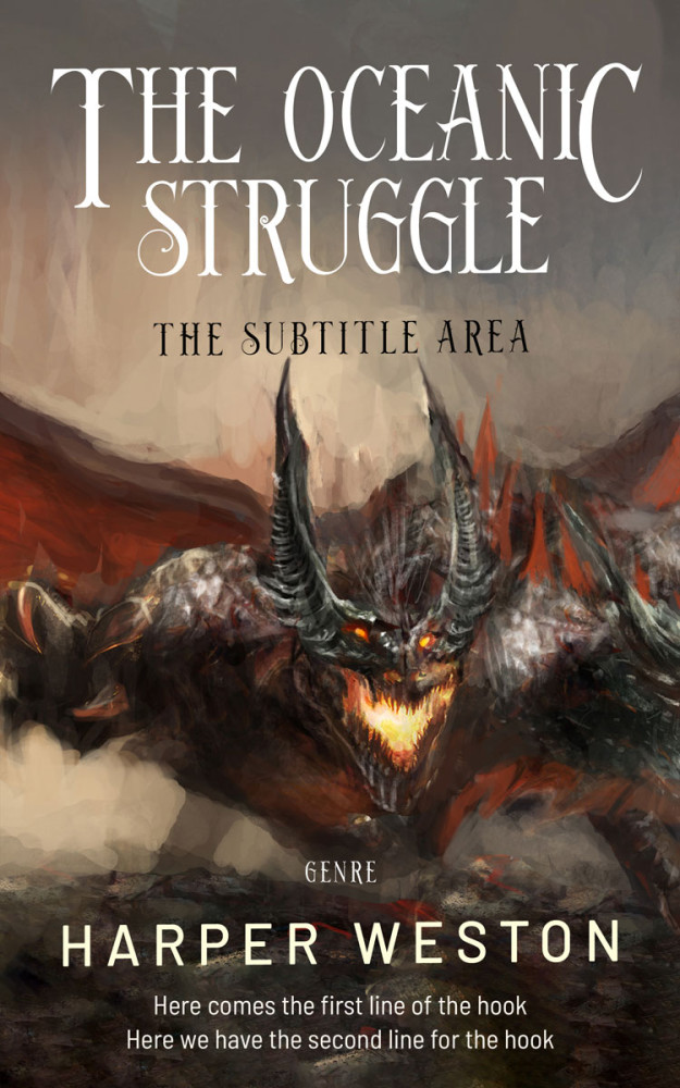 Front view of Kabul #23394 - Premade Fantasy Book Cover