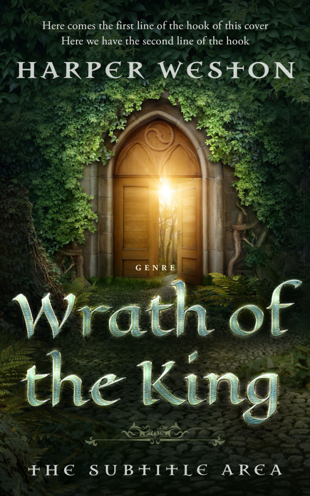 Front view of Hunter Green #23879 - Premade Fantasy Book Cover | BookCoverZone