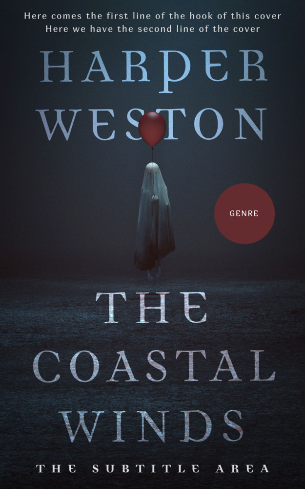 Front view of Shark #24088 - Premade Horror Book Cover