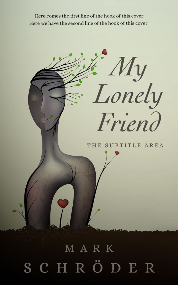 Front view of Foggy Gray #25376 - Premade Poetry Book Cover