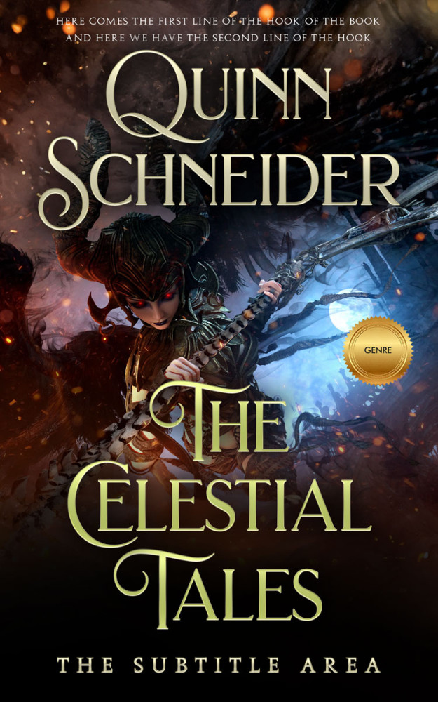 Front view of Cocoa Brown #29580 - Premade Fantasy Book Cover