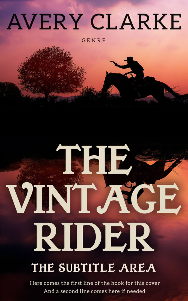 Front view of Night Rider #30481 - Premade Western Book Cover