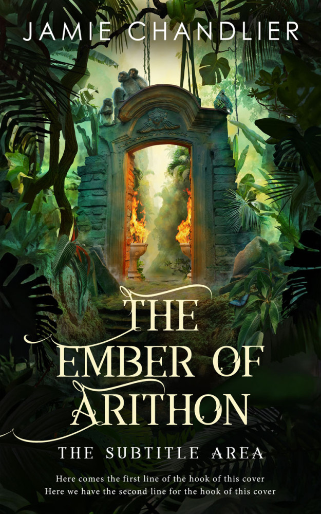 Front view of Hunter Green #31207 - Premade Fantasy Book Cover