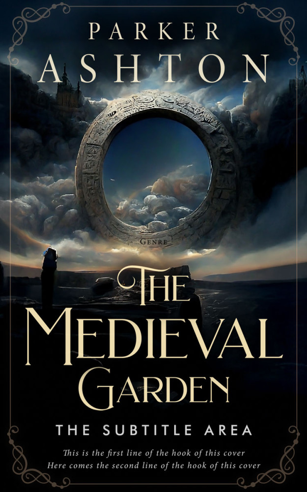 Front view of Black #32793 - Premade Fantasy Book Cover