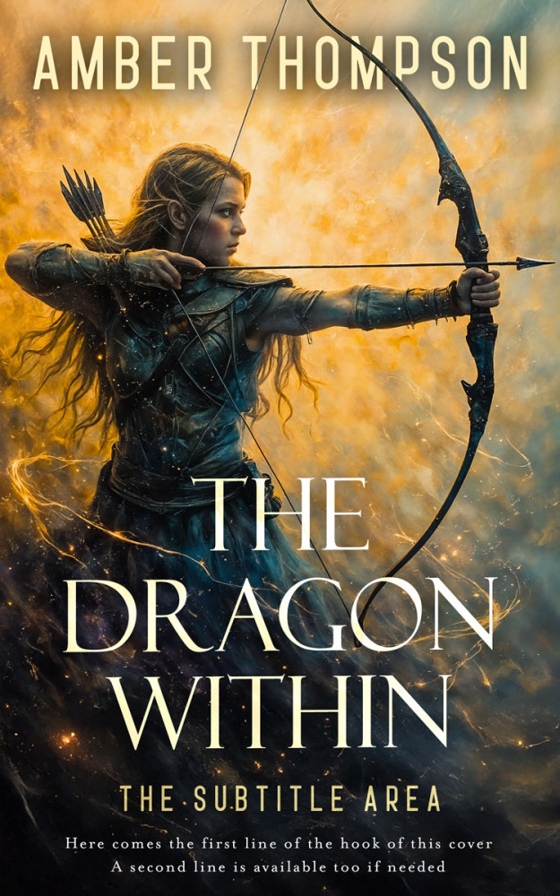 Front view of Harvest Gold #33652 - Premade Fantasy Book Cover