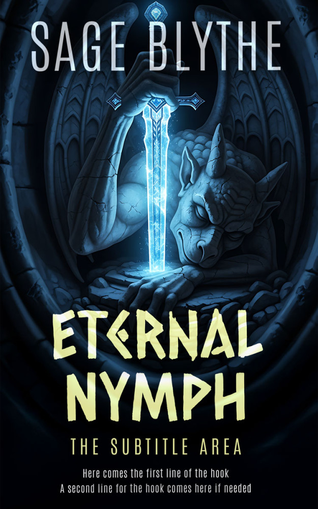 Front view of Ebony #35299 - Premade Fantasy Book Cover