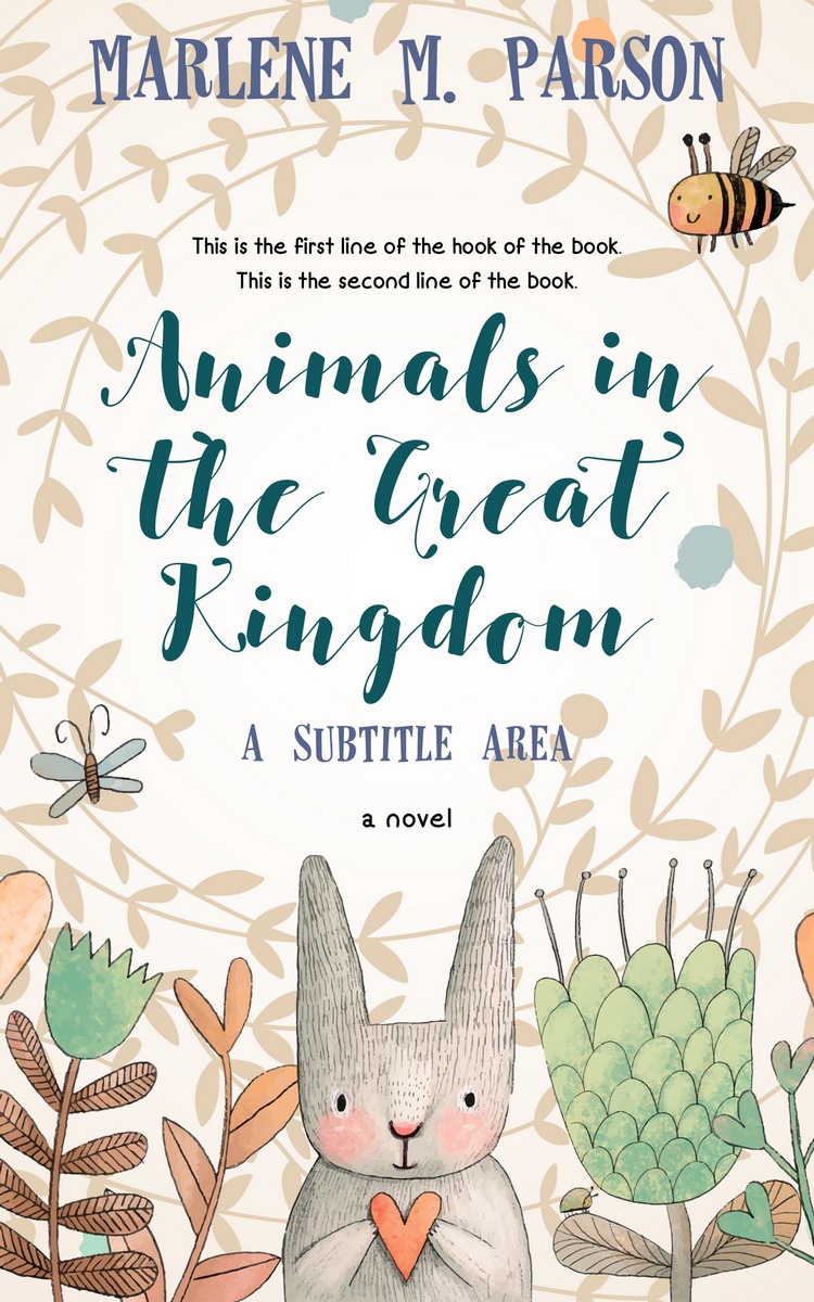 2D view of Premade Nature Book Cover - Ecru White