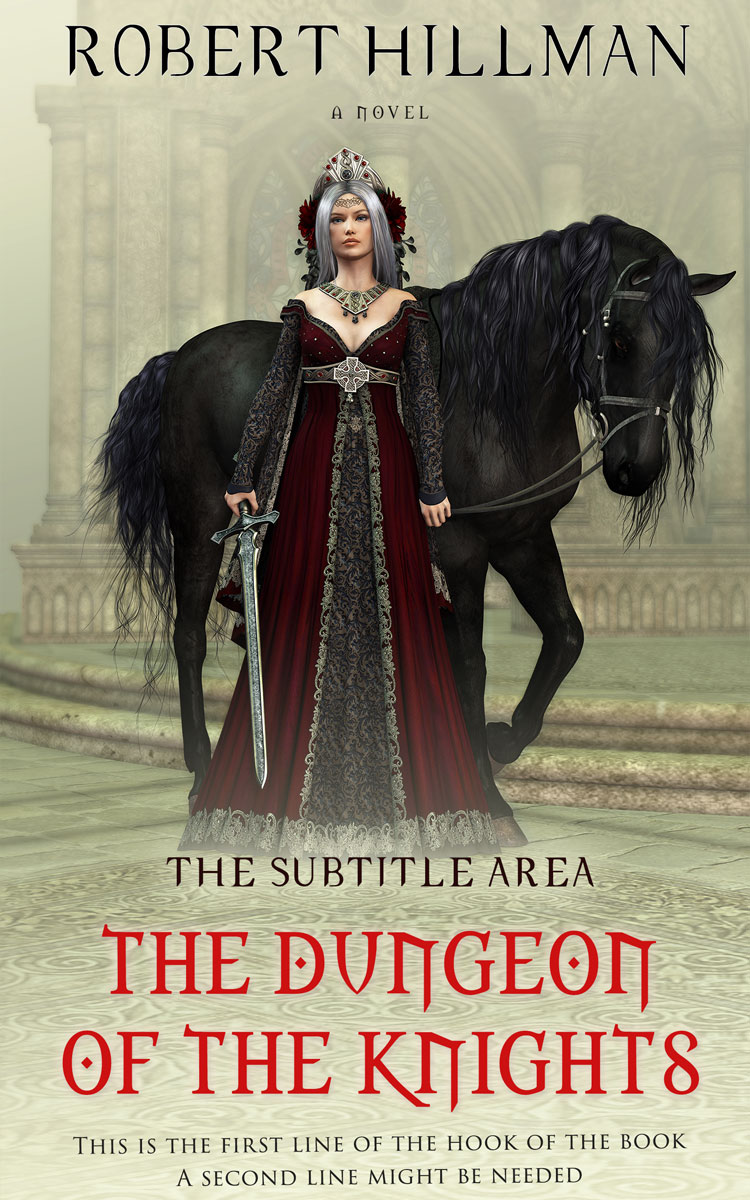 2D view of Premade Fantasy Book Cover - Heathered Gray