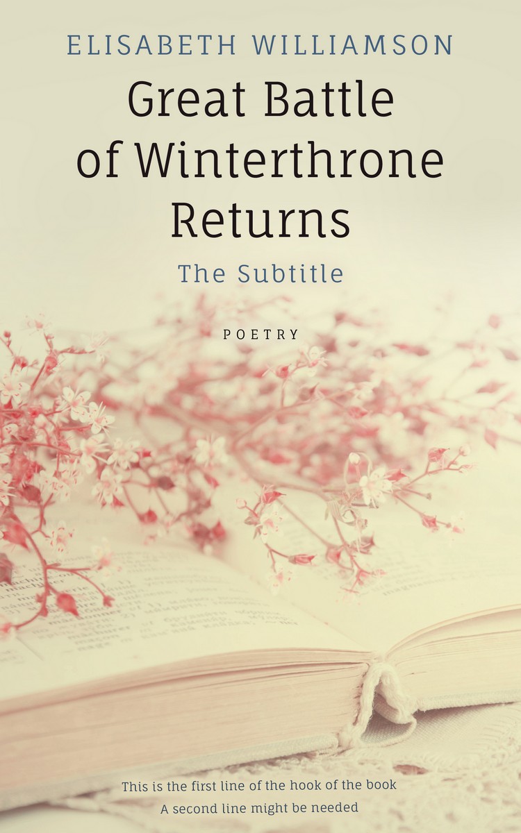 2D view of Premade Poetry Book Cover - Stark White