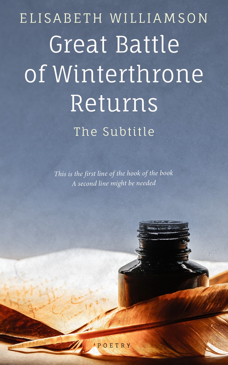 2D view of Premade Poetry Book Cover - Slate Gray