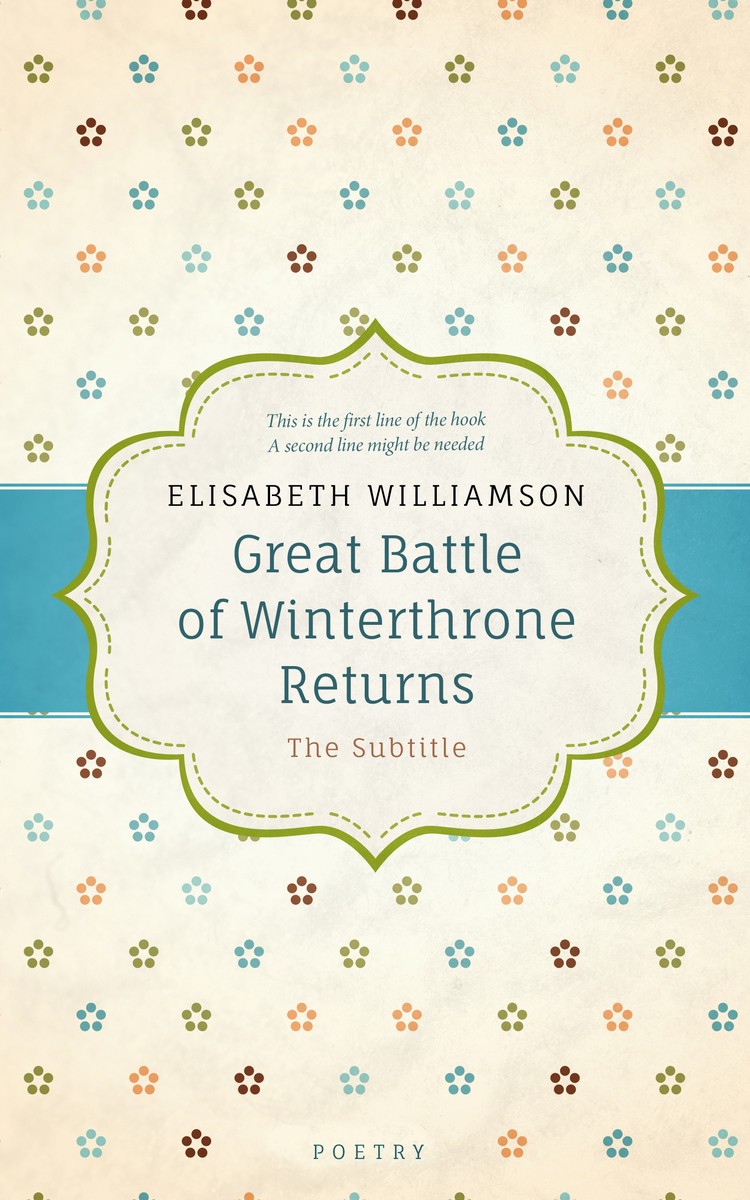 2D view of Premade Poetry Book Cover - Quarter Spanish White