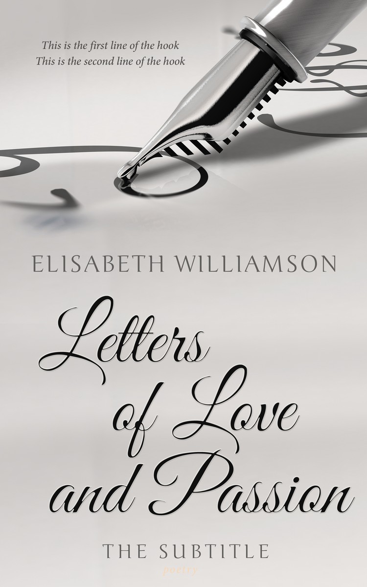 2D view of Premade Poetry Book Cover - Timberwolf