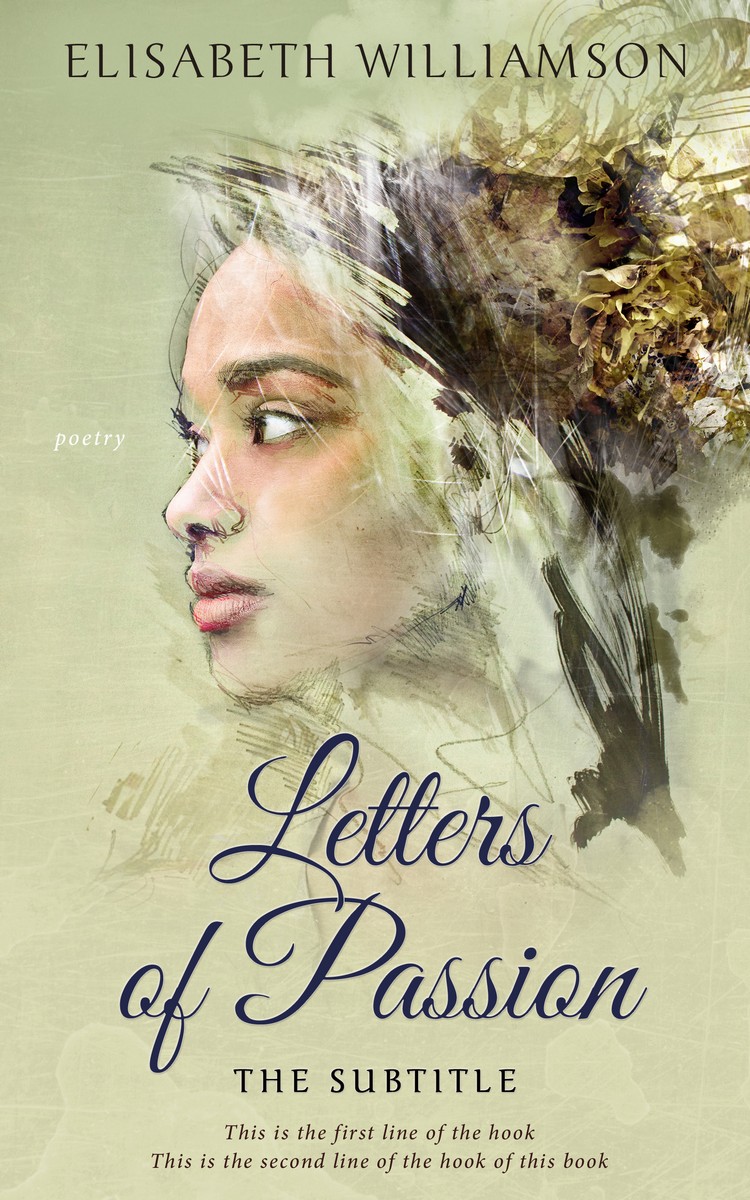 2D view of Premade Poetry Book Cover - Thistle Green