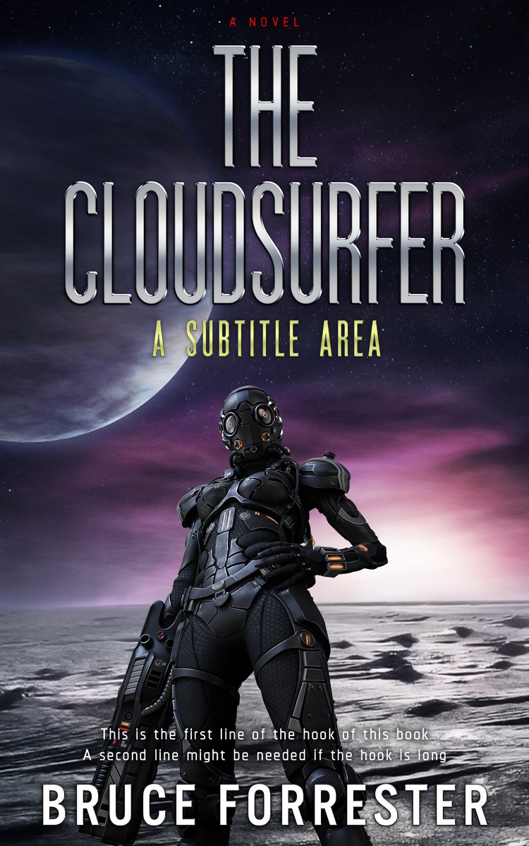 2D view of Premade Science Fiction Book Cover - Steel Gray