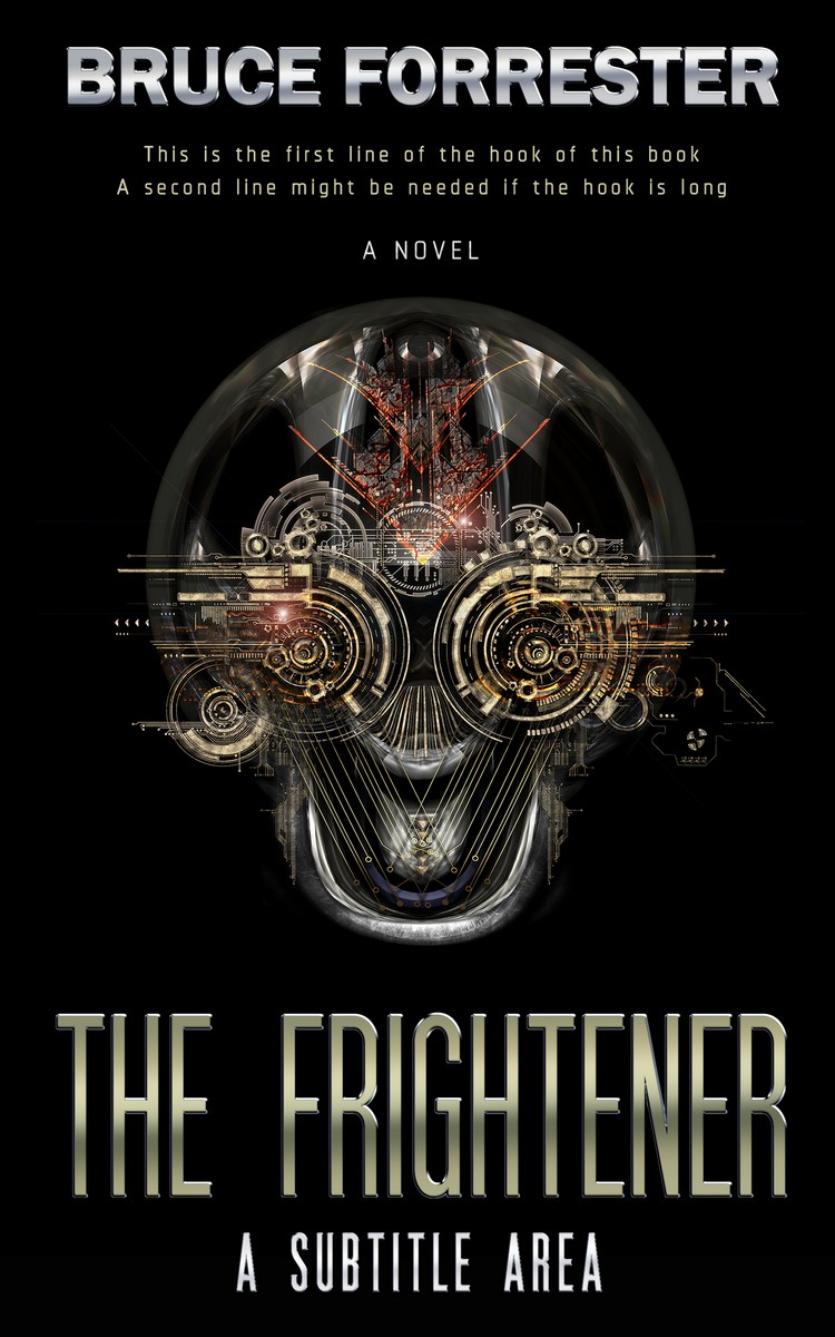 2D view of Premade Science Fiction Book Cover - Heathered Gray