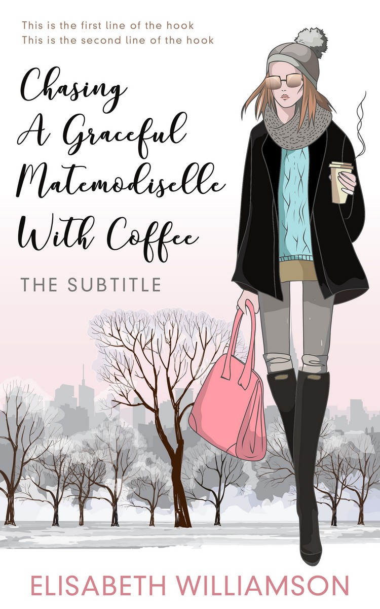 2D view of Premade Chick Lit Book Cover - Cocoa Brown