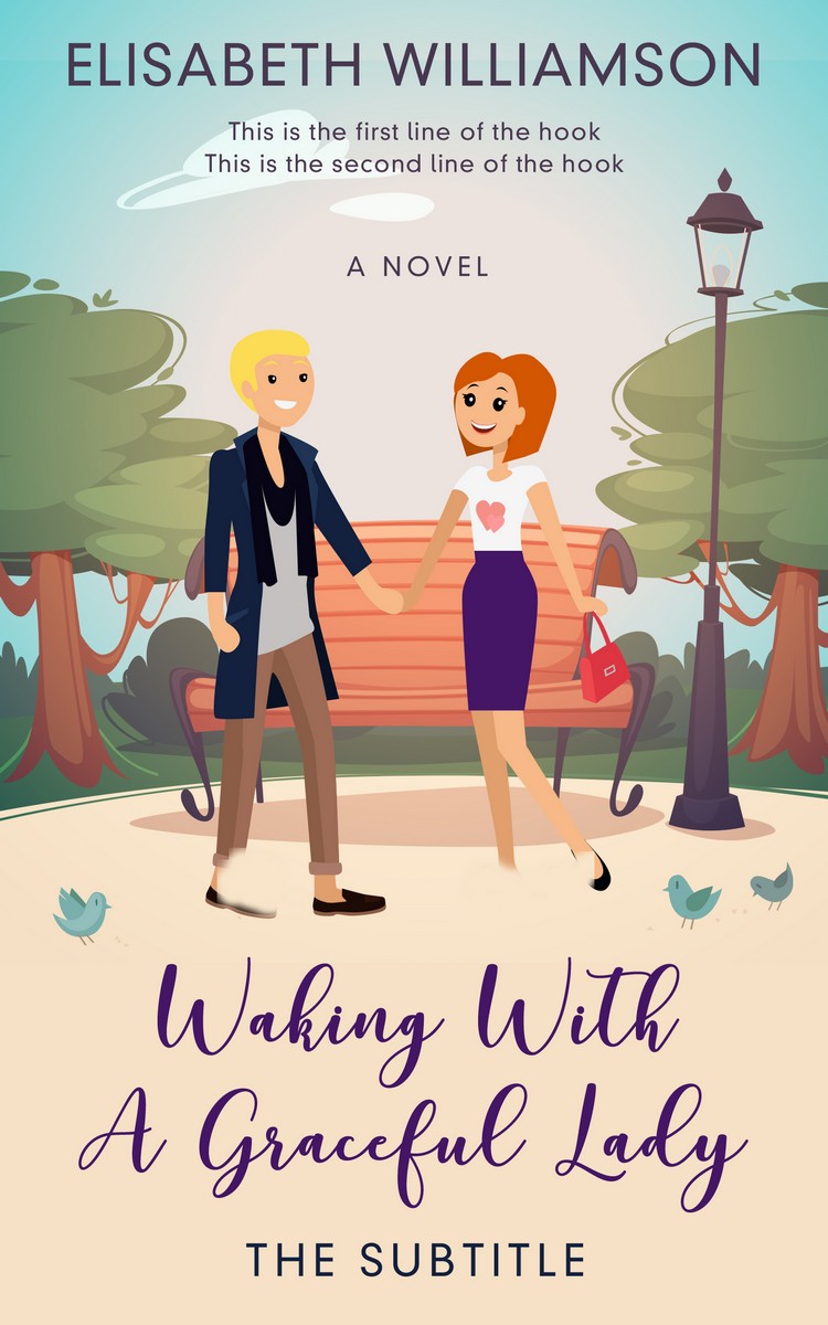 2D view of Premade Chick Lit Book Cover - Satin Linen