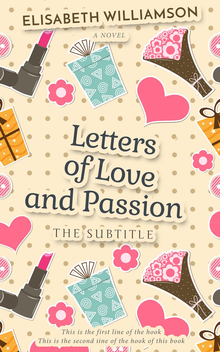 2D view of Premade Chick Lit Book Cover - Champagne