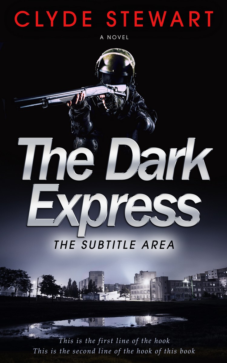 2D view of Premade Action & Adventure Book Cover - Pale Slate