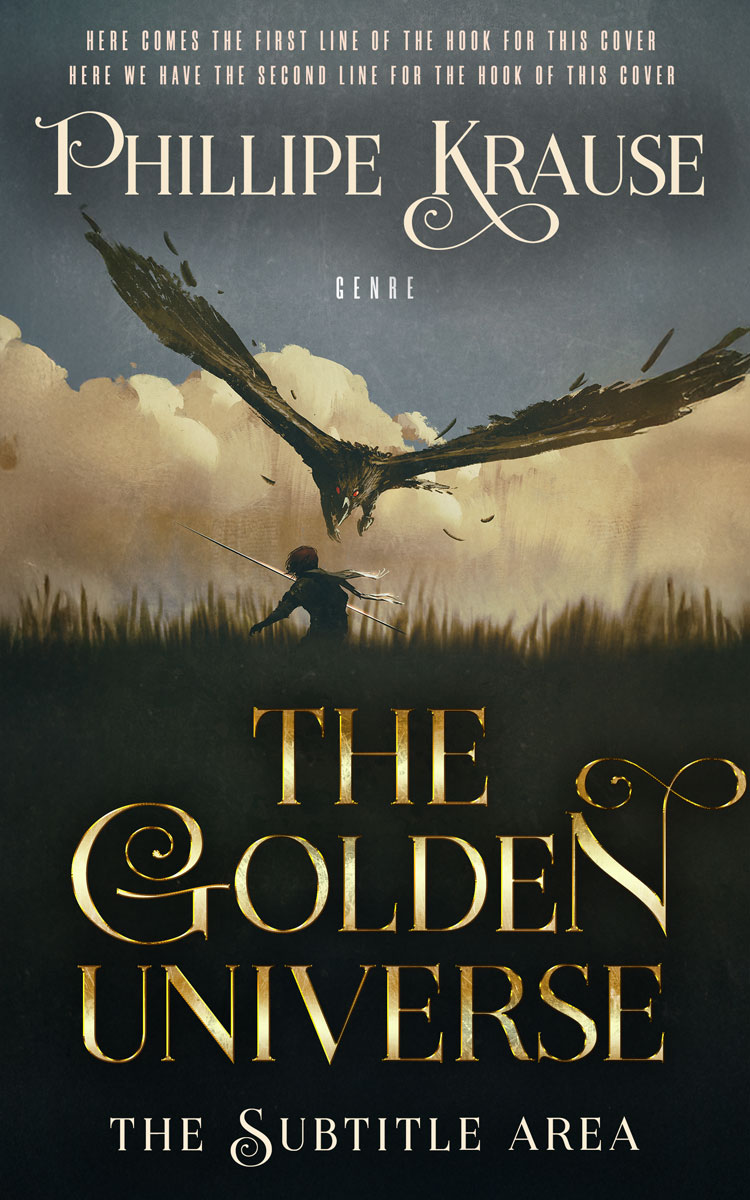 2D view of Premade Fantasy Book Cover - Heavy Metal