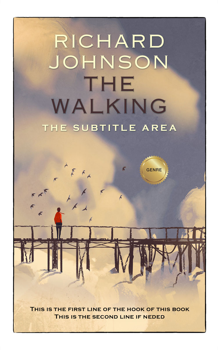 2D view of Premade Abstract Book Cover - Heathered Gray