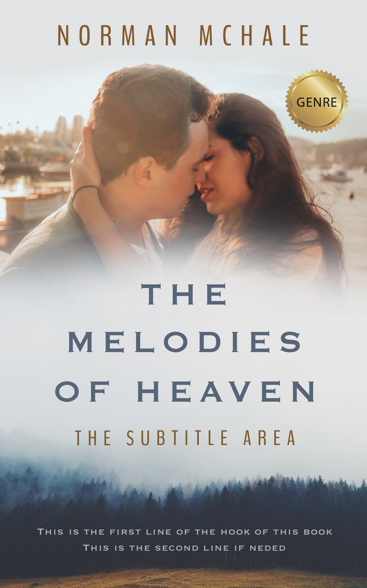 2D view of Premade Romance Book Cover - Quill Gray