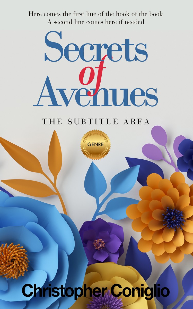 2D view of Premade Abstract Book Cover - Chambray