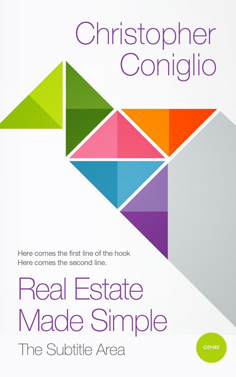 2D view of Premade Abstract Book Cover - Porcelain