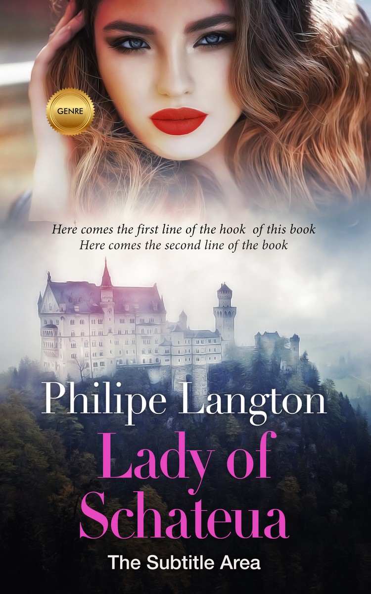 2D view of Premade Chick Lit Book Cover - Silver Rust