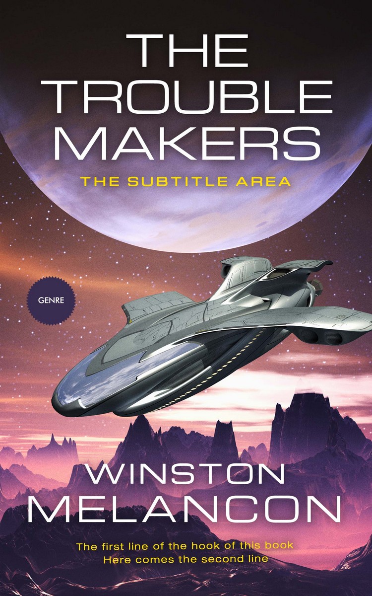 2D view of Premade Science Fiction Book Cover - Blackcurrant